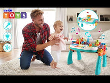 Load and play video in Gallery viewer, 2 in 1 Multifunctional Bluetooth Learning Activity Table w/Building Blocks Panel Sound and Light Functions Great Christmas Gift for Kids