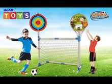 Load and play video in Gallery viewer, 3 IN 1 Outdoor Games Sports Play Set Basketball Football and Archery Set for Kids Indoors Outdoors Great Birthday Christmas Gift