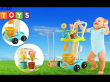 Load and play video in Gallery viewer, 26 Pcs Gardening Tools and Trolley Play Set Rake Spade Watering Can Bucket Garden Fun Educational Toy Birthday Christmas Gift for Kids