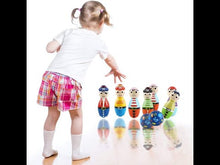Load and play video in Gallery viewer, 8 Piece Soft Foam Multi-coloured Pirate Skittles Bowling Indoor Outdoor Garden Game Play Set for Babies Toddlers Kids