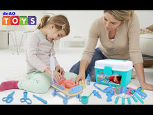 Load and play video in Gallery viewer, Doctor Set for kids-Medical Carry Case Doctor Dentist Nurse Eyesight Test Stethoscope Light and Sound Pretend Role Playset Gift for kids