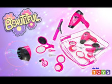 Load and play video in Gallery viewer, Hairdressing and Vanity Handbag Beauty Set Girls Styling Pretend Makeup and Hair Accessories Playset Including Hairdryer Toy and Curlers
