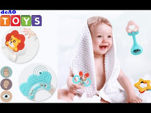 Load and play video in Gallery viewer, 10 Pcs Nursery Infant Rattle and Teethers Early Education Shaker Grab and Spin Baby Toys with Portable Storage Box Christmas Gift Toys