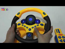 Load and play video in Gallery viewer, Steering Wheel for Car Backseat Pretend Driving Simulated Driving Steering Wheel Toy Light and Music Educational Gifts for Kids- Yellow