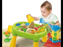 Load and play video in Gallery viewer, 3-in-1 Sand and Water Outdoor Activity Table Play Set for Children with Water Cannons Water Mill Great Birthday Christmas Gift