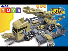 Load and play video in Gallery viewer, 2-in-1 Transporter and Garage Military Play Set Collectible Military Vehicles with Ramp kids Toys Prefect Birthday Christmas Gift