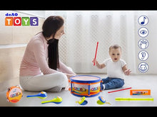Load and play video in Gallery viewer, Musical Instruments Toys, Kids Drum Set with Trumpet Flute Harmonica Great Beginners Musical Percussion Set for Kids