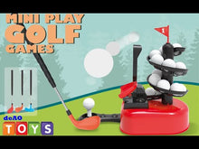 Load and play video in Gallery viewer, Beginners Golf Training Play Set with Club, Play Balls and Foot Pedal Base Included - Great Indoor and Outdoor Fun Activity for Kids