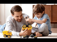 Load and play video in Gallery viewer, Kids Educational DIY Assembly Construction Truck Toy with 4 Vehicles and Screwdriver to Assemble - Yellow