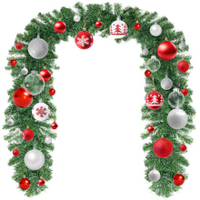 Load image into Gallery viewer, Christmas Garland, Christmas Garlands for Fireplace Stairs, Christmas Wreath with Red Ball for Fireplace, Stair, Front Door, Xmas Tree Decor
