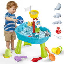 Load image into Gallery viewer, Toddler Sand Water Play Table Adventure Water Play Park with Water Squirt Sailboat Toys Outdoor Garden Beach Toys
