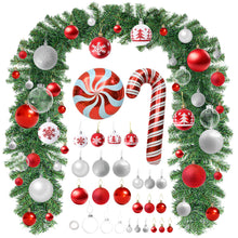 Load image into Gallery viewer, Christmas Garland, Christmas Garlands for Fireplace Stairs, Christmas Wreath with Red Ball for Fireplace, Stair, Front Door, Xmas Tree Decor
