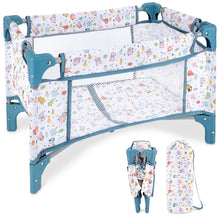 Load image into Gallery viewer, Baby Doll Crib with Storage Bag, Foldable Mesh Baby Doll Bed, Doll Furniture Accessory for Up to 18 Inch Baby Dolls, Christmas Birthday Pretend Play Gift for Kids Ages 3+
