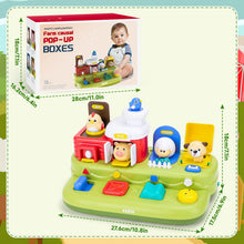 Load image into Gallery viewer, Farm Animal Pop-Up Activity Toy with Music and Sounds Interactive Baby Toddler Sensory Learning Playset Push Press Flip Turn Buttons Educational Gift for Ages 12M+

