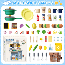 Load image into Gallery viewer, Kitchen Playset Toy with Realistic Lights &amp; Sounds,  Kids Pretend Kitchen Role Play Set with Fridge, Oven &amp; Coffee Maker，Toy Kitchen with Water Sink &amp; Ice Maker，Role Play Kitchen for Toddlers &amp; Kids

