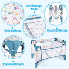 Load image into Gallery viewer, Baby Doll Crib with Storage Bag, Foldable Mesh Baby Doll Bed, Doll Furniture Accessory for Up to 18 Inch Baby Dolls, Christmas Birthday Pretend Play Gift for Kids Ages 3+
