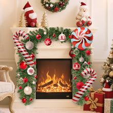 Load image into Gallery viewer, Christmas Garland, Christmas Garlands for Fireplace Stairs, Christmas Wreath with Red Ball for Fireplace, Stair, Front Door, Xmas Tree Decor

