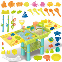 Load image into Gallery viewer, Water Play Table for Kids Sand Water Activity Set with Fishing Game,Water Whee Creative Moulds Indoor Outdoor Summer Garden Toys Sand Pit Water table for Children Activity Set
