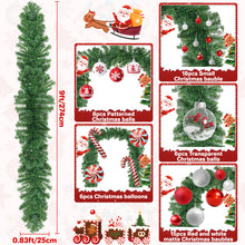 Load image into Gallery viewer, Christmas Garland, Christmas Garlands for Fireplace Stairs, Christmas Wreath with Red Ball for Fireplace, Stair, Front Door, Xmas Tree Decor
