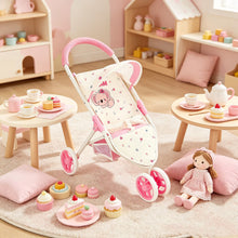 Load image into Gallery viewer, Baby Doll Pram, Baby Doll Pushchair with Retractable Hood, Role Play Toy Baby Dolls Stroller, Suitable for Dolls and Plush Toys up to 42cm, Gift for Kids Ages 3+
