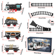 Load image into Gallery viewer, Electric Steam Train Playset with Lights, Music &amp; Water‑Vapour Smoke – Classic Locomotive Railway Toy with Track | Gift for Kids Ages 3+
