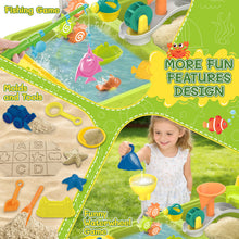 Load image into Gallery viewer, Water Play Table for Kids Sand Water Activity Set with Fishing Game,Water Whee Creative Moulds Indoor Outdoor Summer Garden Toys Sand Pit Water table for Children Activity Set
