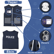 Load image into Gallery viewer, Police Costume Set with Vest Hat Toy Shotgun Role Play Police Play Children Christmas Gift Halloween Dressing Up for Kids
