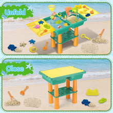 Load image into Gallery viewer, Water Play Table for Kids Sand Water Activity Set with Fishing Game,Water Whee Creative Moulds Indoor Outdoor Summer Garden Toys Sand Pit Water table for Children Activity Set
