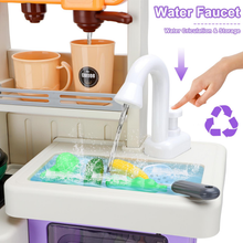 Load image into Gallery viewer, Kitchen Playset Toy with Realistic Lights &amp; Sounds,  Kids Pretend Kitchen Role Play Set with Fridge, Oven &amp; Coffee Maker，Toy Kitchen with Water Sink &amp; Ice Maker，Role Play Kitchen for Toddlers &amp; Kids
