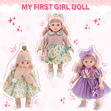 Load image into Gallery viewer, 14 Inch Doll Dress Up Playset, Baby Doll with 3 Outfits &amp; Accessories, Handbags, Hairbrush, Makeup, Hair Accessories, Toy Phone, Cute Pet, Pretend Play Toy Gift for Kids Aged 3+
