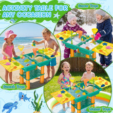 Load image into Gallery viewer, Water Play Table for Kids Sand Water Activity Set with Fishing Game,Water Whee Creative Moulds Indoor Outdoor Summer Garden Toys Sand Pit Water table for Children Activity Set
