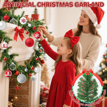 Load image into Gallery viewer, Christmas Garland, Christmas Garlands for Fireplace Stairs, Christmas Wreath with Red Ball for Fireplace, Stair, Front Door, Xmas Tree Decor
