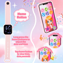 Load image into Gallery viewer, Kids Pretend Play Purse Set with Accessories – Girls Role Play Handbag Toy with Play Smartphone, Wallet, Fake Cash, Cards, Watch, Makeup, Hairbrush &amp; Travel Cup – Educational Princess Dress Up Gifts for Girls Ages 3+
