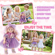 Load image into Gallery viewer, 14 Inch Doll Dress Up Playset, Baby Doll with 3 Outfits &amp; Accessories, Handbags, Hairbrush, Makeup, Hair Accessories, Toy Phone, Cute Pet, Pretend Play Toy Gift for Kids Aged 3+
