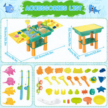 Load image into Gallery viewer, Water Play Table for Kids Sand Water Activity Set with Fishing Game,Water Whee Creative Moulds Indoor Outdoor Summer Garden Toys Sand Pit Water table for Children Activity Set
