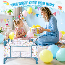 Load image into Gallery viewer, Baby Doll Crib with Storage Bag, Foldable Mesh Baby Doll Bed, Doll Furniture Accessory for Up to 18 Inch Baby Dolls, Christmas Birthday Pretend Play Gift for Kids Ages 3+
