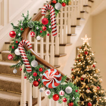 Load image into Gallery viewer, Christmas Garland, Christmas Garlands for Fireplace Stairs, Christmas Wreath with Red Ball for Fireplace, Stair, Front Door, Xmas Tree Decor
