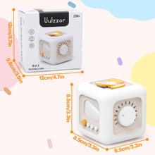 Load image into Gallery viewer, 6-in-1 Activity Cube Toy-Montessori Sensory Learning Cube with Spinner, Switch, Knob &amp; Slider |Early Educational Development Toy for Toddlers 12 Months+
