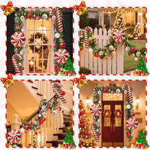 Load image into Gallery viewer, Christmas Garland, Christmas Garlands for Fireplace Stairs, Christmas Wreath with Red Ball for Fireplace, Stair, Front Door, Xmas Tree Decor
