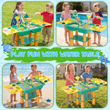 Load image into Gallery viewer, Water Play Table for Kids Sand Water Activity Set with Fishing Game,Water Whee Creative Moulds Indoor Outdoor Summer Garden Toys Sand Pit Water table for Children Activity Set

