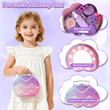 Load image into Gallery viewer, Girls Pretend Makeup Kit with Carry Case My First Kids Makeup Playset for Toddlers Safe Mess-Free Fake Makeup Complete Playset for Imagination Role Play Early Learning Perfect Gift for Girls 3+
