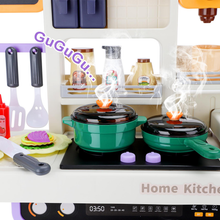 Load image into Gallery viewer, Kitchen Playset Toy with Realistic Lights &amp; Sounds,  Kids Pretend Kitchen Role Play Set with Fridge, Oven &amp; Coffee Maker，Toy Kitchen with Water Sink &amp; Ice Maker，Role Play Kitchen for Toddlers &amp; Kids
