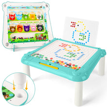 Load image into Gallery viewer, 2 in 1 Magnetic Disk Drawing Maze Puzzle Table Toy Double Sided Card for Toddlers Ages 3+ Mosaic Puzzle Table Toy Color Matching and Art Creation Set
