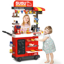 Load image into Gallery viewer, Kids Play Kitchen Fried Chicken Shop Pretend Cooking Food Truck with Lights &amp; Sounds Role Play Toy Set for Boys &amp; Girls Age 3-6 Birthday &amp; Christmas Gift Idea
