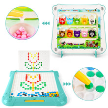 Load image into Gallery viewer, 2 in 1 Magnetic Disk Drawing Maze Puzzle Table Toy Double Sided Card for Toddlers Ages 3+ Mosaic Puzzle Table Toy Color Matching and Art Creation Set
