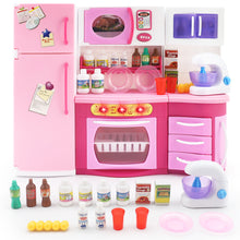 Load image into Gallery viewer, Kids Mini Kitchen Toy Set with Light &amp; Sound Toy Kitchen Playset with Kitchen Accessories Realistic Dishwasher Microwave For Kids Ages 3+-Mink-1
