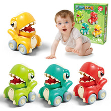 Load image into Gallery viewer, Push &amp; Go Dinosaur Car Toy Set - 4PCS Mini Dino Vehicles for Toddlers I Pull Back Cars for Boys &amp; Girls Ages 3+ | Fun Educational Toy Set for Preschool Learning &amp; Imaginative Play

