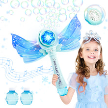 Load image into Gallery viewer, Magical Princess Bubble Wand with Wings Automatic Bubble Machine for Kids with Music Lights Indoor Outdoor Garden Adorable Toy for Kids

