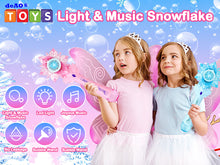 Load image into Gallery viewer, Dreamy Princess Snowflake Bubble Machine Toys Lights &amp; Music Magic Bubble Wands Gifts for Toddlers
