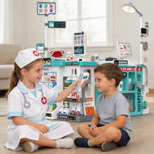 Load image into Gallery viewer, Doctor Playset for Kids, Pretend Medical Station Set, Medical Counter Set with Lights, Thermometer, Stethoscope, Role Play Educational Toys for Boys &amp; Girls Ages 3+
